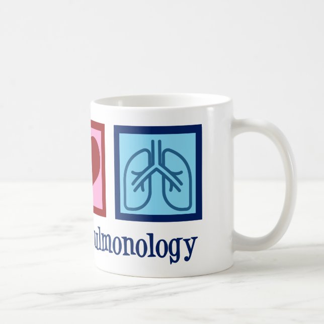Mug Pulmonologue Peace Love Pulmonologie (Droite)