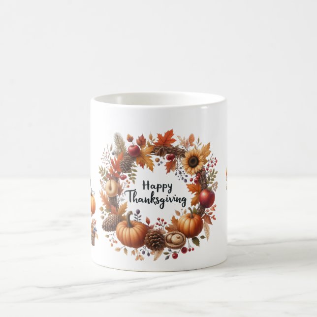 Mug Pumpkin rustique d'Action de grâce aquarelle Autom (Centre)