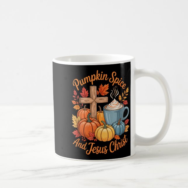 Mug Pumpkin Sce And Jesus Christ Funny Fall Christian  (Droite)