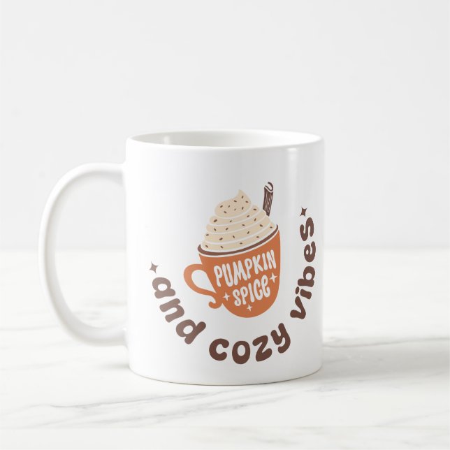 Mug Pumpkin Spice and Cozy vibes – Cute Fall PSL  (Gauche)