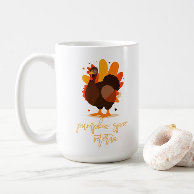 Mug Pumpkin Spice Veteran Thanksgiving (Avec donut)