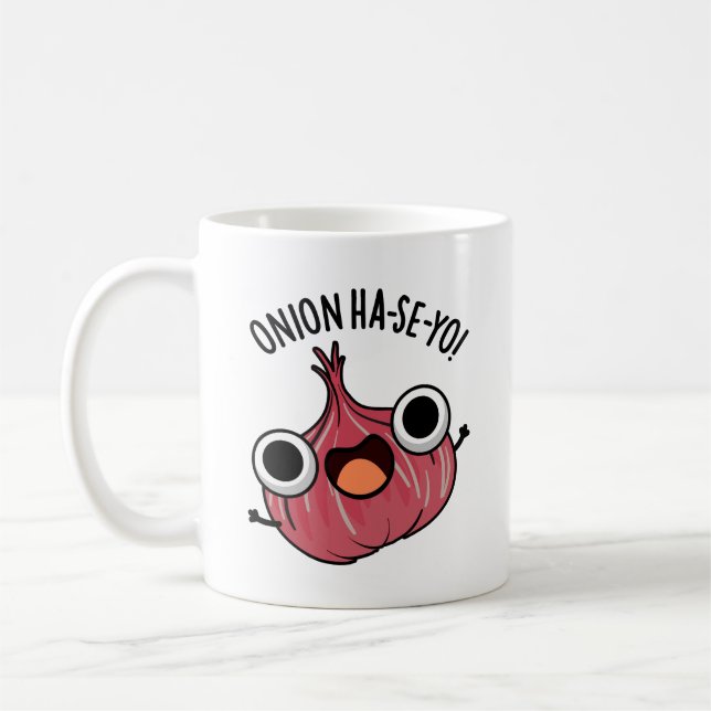 Mug Pun coréen amusant à base d'oignon Ha-se-yo (Gauche)