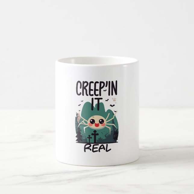 Mug Pun d'araignée de Halloween Kawaii (Centre)