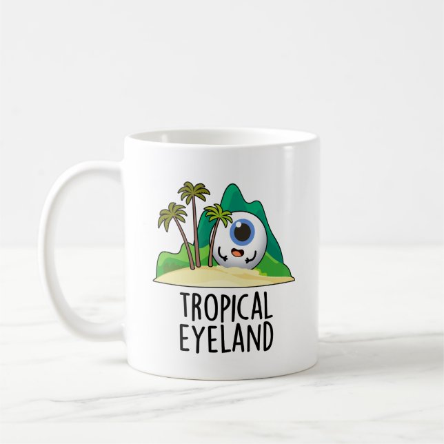 Mug Pun d'île drôle de l'œil tropical (Gauche)