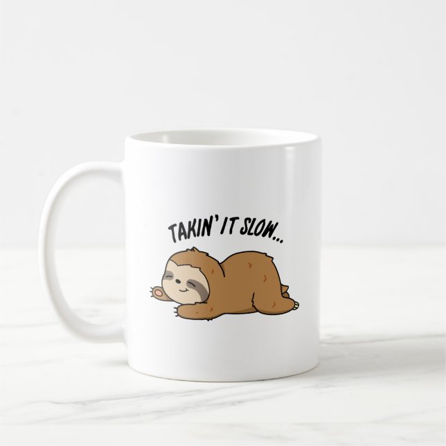 Mug Pun drôle de paresseux qui prend son temps (Gauche)