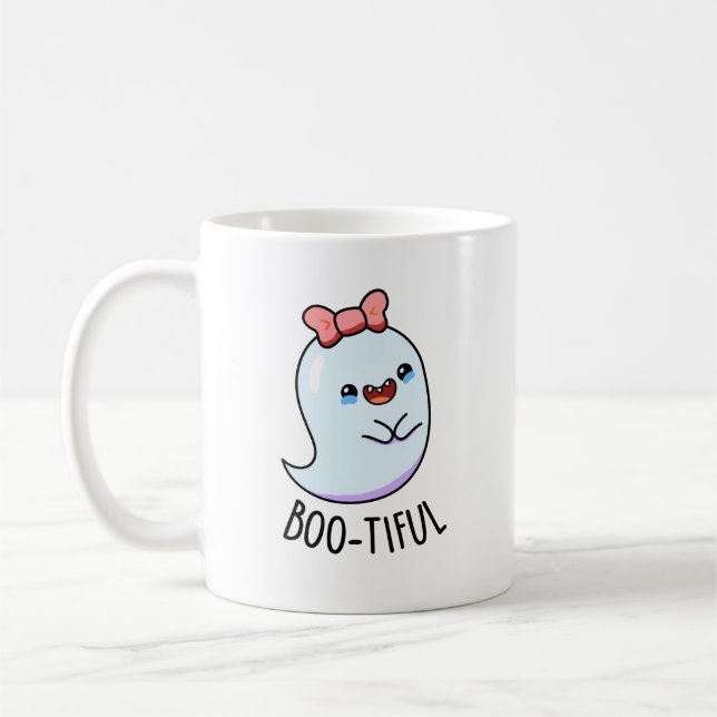 Mug Pun Halloween Fantôme Féminin Drôle Bootiful (Gauche)