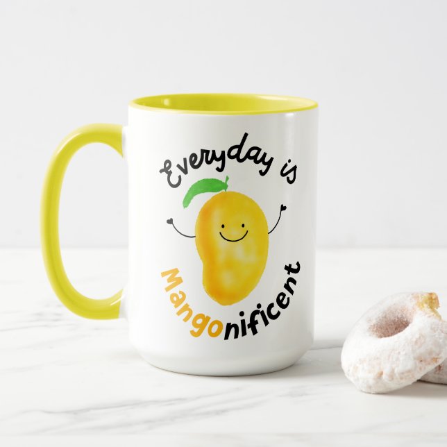 Mug Pun Mango Positif - Chaque jour est Mangonificent (Avec donut)