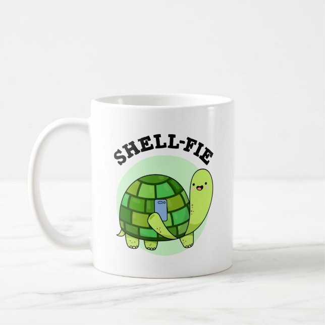 Mug Pun Selfie Tortoise Funny à Shell-fie (Gauche)