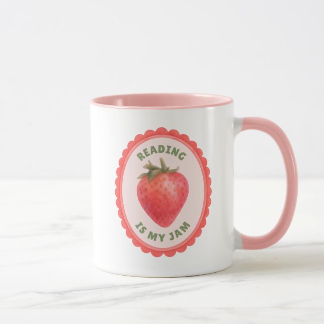 Mug Punition de Fraise Amusante la lecture est ma pass (Droite)