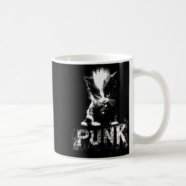 Mug Punk Kitten Cat With Mohawk Nge Gothic Design  (Droite)