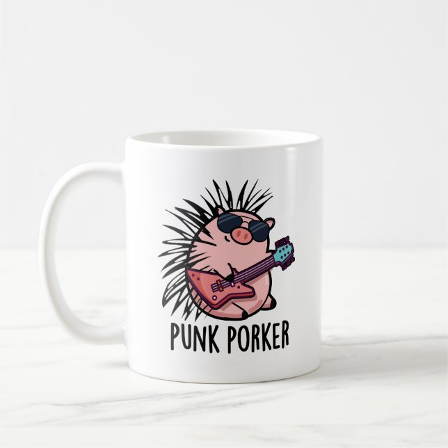 Mug Punk Porker Funny Punk Rocker Pig Pun (Gauche)