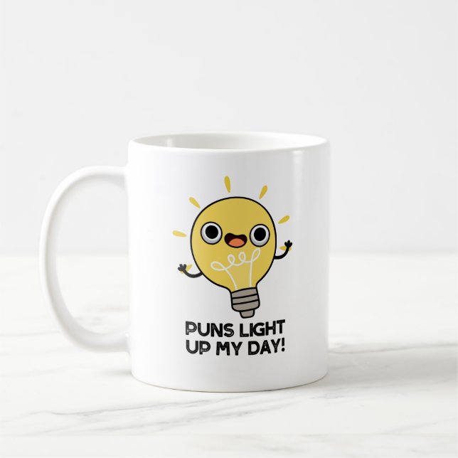Mug Puns Allumer Ma Journée Amusante Lampe Pun (Gauche)