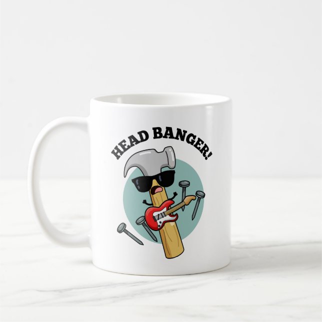 Mug Puns de musique drôle de Head Banger  (Gauche)