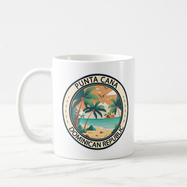 Mug Punta Cana République Dominicaine Badge de case (Gauche)
