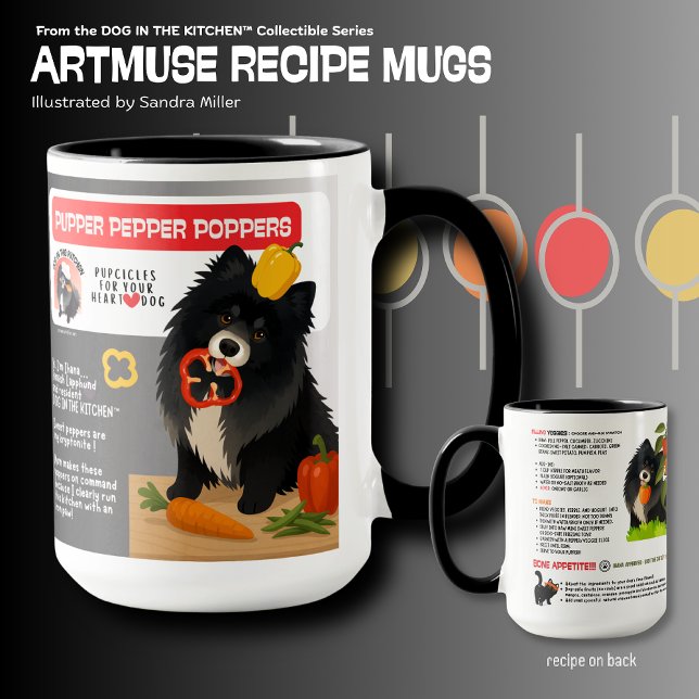 Mug PUPPER PEPPER POPPERS Dog treats  Art Muse Recipe  (Créateur téléchargé)
