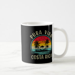Mug Pura Vida Beach Costa Rica Palm Tree Famille Été