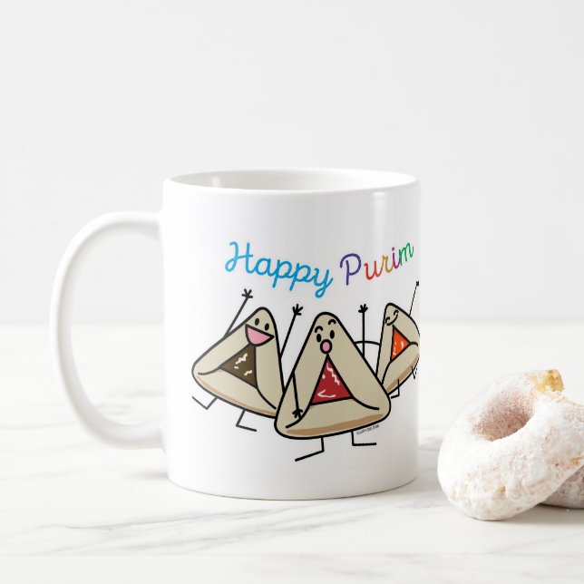 Mug Purim hamantaschen la pâtisserie Sameach Oznei (Avec donut)