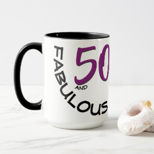 Mug Purple & Black 50 et fabuleuse typographie d'anniv