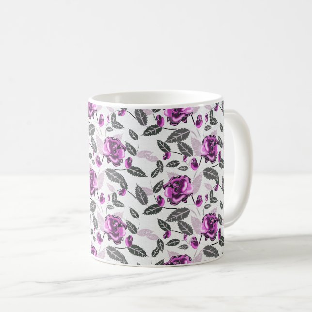Mug Purple Bliss Floral Design (Devant droit)