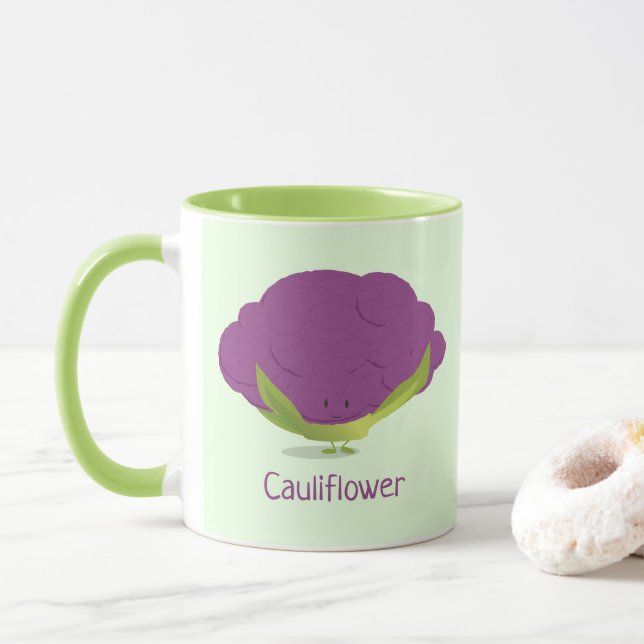 Mug Purple Cauliflower Vegetable Food (Avec donut)