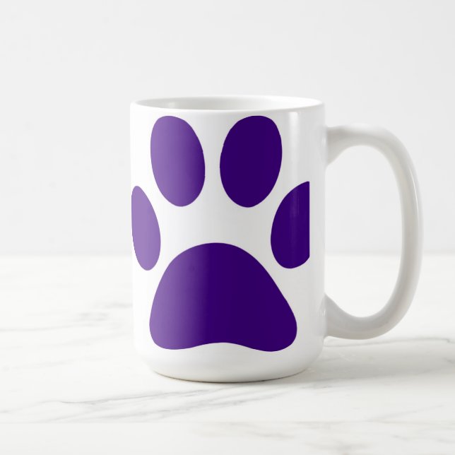 Mug Purple Chien Empreinte de patte Personnalisable Ca (Droite)