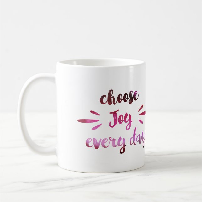 Mug Purple Choisissez la joie chaque jour citation de  (Gauche)