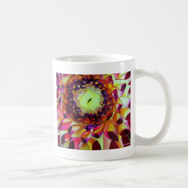 Mug Purple Dahlia abstract original flower art (Droite)
