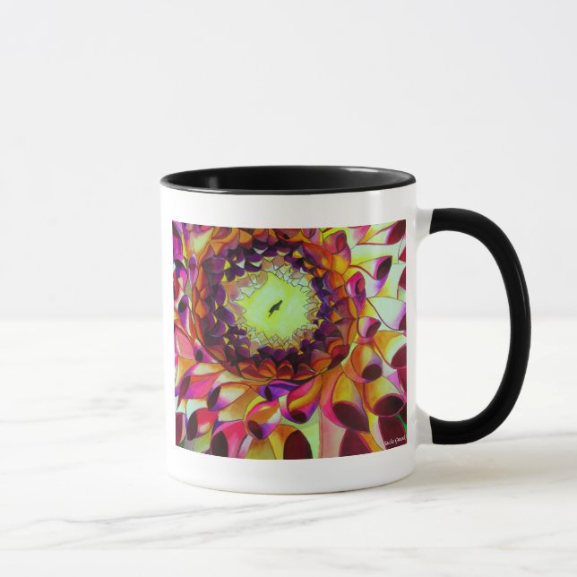 Mug Purple Dahlia abstract original flower art (Droite)