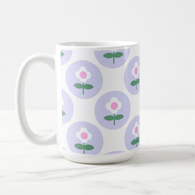 Mug Purple Daisy Flower Maman Fille mignonne Retro (Gauche)
