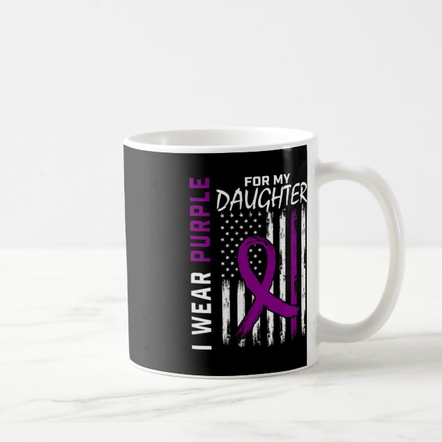 Mug Purple Daughter Pancreatic Cancer Awareness USA Fl (Droite)