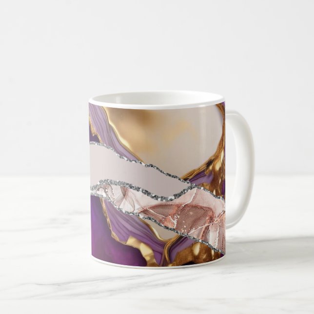 Mug Purple Gold Luxury Design élégant Texture liquide (Devant droit)