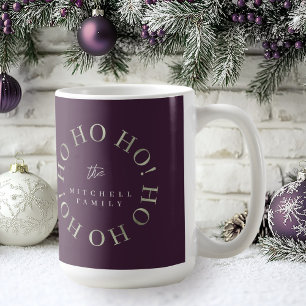 Mug Purple Green Christmas Ho Ho Ho ID1009
