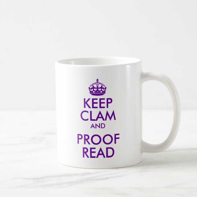 Mug Purple Keep Clam et preuve Lire (Droite)