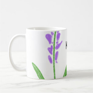 Mug Purple lavande florale aquarelle ajouter nom cu