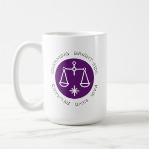 Mug Purple Libra Zodiac Star Signal Personnalité Trait