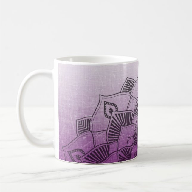 Mug Purple Mandala Abstrait Zen (Gauche)