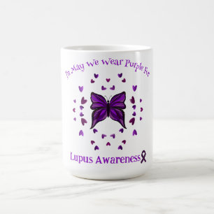 Mug Purple Papillon Lupus Sensibilisation Ribbon pourp