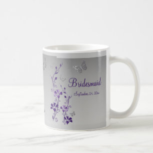 Mug Purple, Papillons Argent, Boue De Sirène Florale