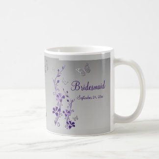 Mug Purple, Papillons Argent, Boue De Sirène Florale