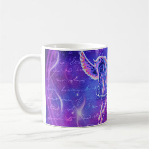 Mug Purple Pegasus Mugue Galaxie Cheval Ailé Néon
