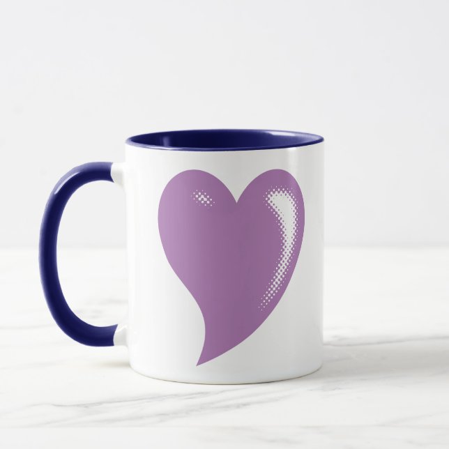 Mug Purple Pop Art Heart (Gauche)