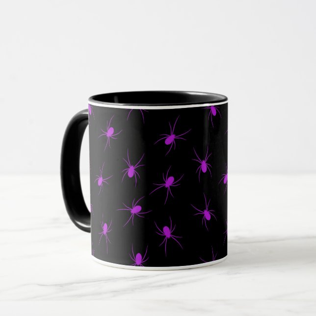 Mug Purple Spider Elégant Halloween Vintage (Devant gauche)