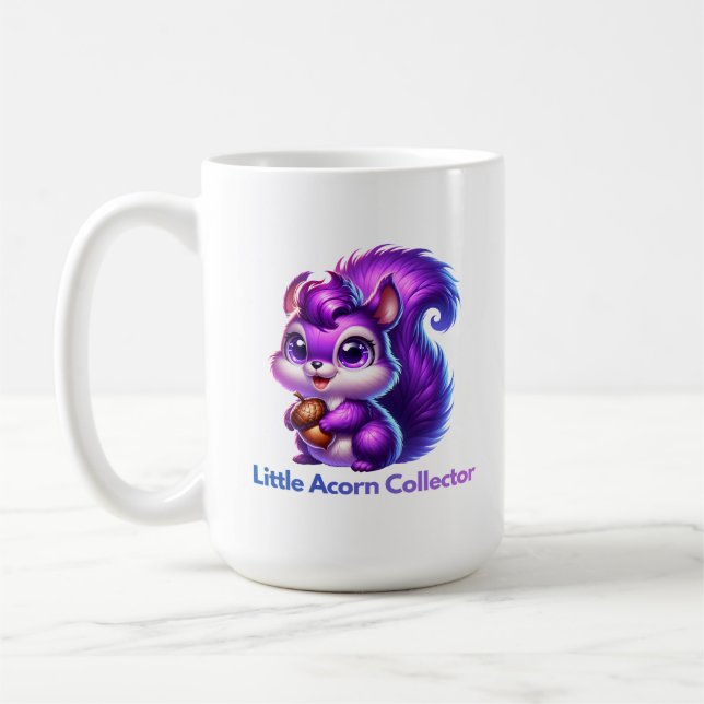 Mug Purple Squirrel with Acorn (Gauche)