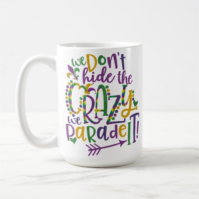 MUG PURPLE VERT OR PARTIES SCINTILLANT REGARDER MARDI  (Gauche)