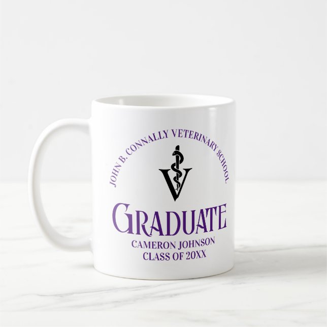 Mug Purple Vétérinaire Graduation sur mesure (Gauche)