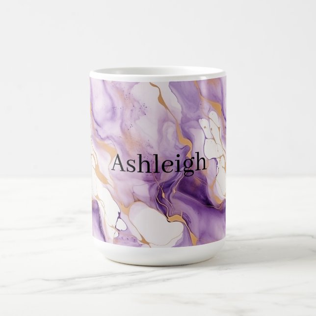 Mug Purple White Gold Abstract (Centre)