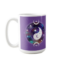 Purple Yin Yang Galaxy et Crescent Moon Mystique