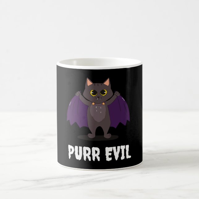 Mug Purr Evil Funny Halloween Chat Vampire Chat Chat C (Centre)