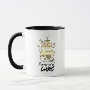Mug Purramide du Chaos Dessin de Chat Drôle Pun