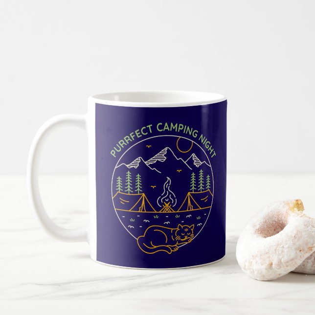 Mug Purrfect Camping Night (Avec donut)